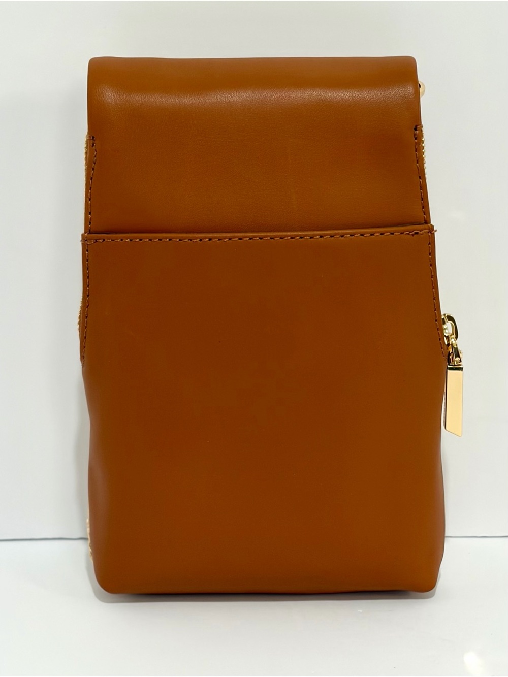 Hammitt VIP Mobile Crossbody Bag In Cocoa Raffia With Shiny Gold Hardware NWOT - Picture 9 of 15